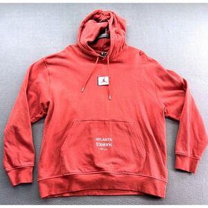Jordan Flight Pullover Hoodie Mens Size L Atlanta Hawks  Red